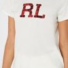 Topuri albe cu gât rotund pentru femei Ralph Lauren Topuri albe cu gât rotund pentru femei Ralph Lauren