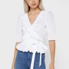 Topuri albe de damă Ralph Lauren cu volane