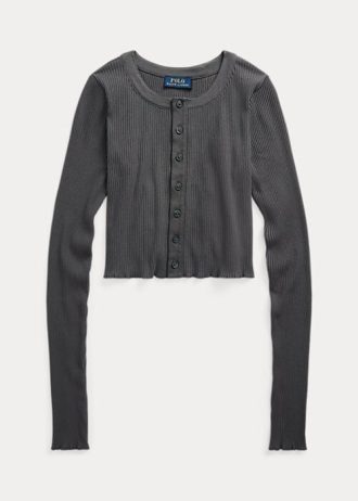 Topuri crop cu nasturi în față, gri, Ralph Lauren, pentru femei