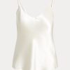 Topuri cu camisole din mătase Ralph Lauren crem pentru femei