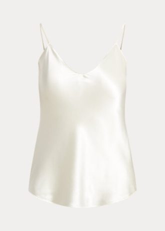 Topuri cu camisole din mătase Ralph Lauren crem pentru femei