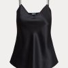 Topuri cu camisole din mătase Ralph Lauren negre de damă