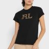 Topuri cu grafică cu gât rotund pentru femei Ralph Lauren negre Topuri cu grafică cu gât rotund pentru femei Ralph Lauren negre