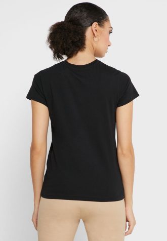 Topuri cu grafică cu gât rotund pentru femei Ralph Lauren negre