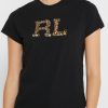 Topuri cu grafică cu gât rotund pentru femei Ralph Lauren negre Topuri cu grafică cu gât rotund pentru femei Ralph Lauren negre