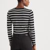 Topuri cu umeri cu nasturi cu dungi Ralph Lauren pentru femei negru/alb Topuri cu umeri cu nasturi cu dungi Ralph Lauren pentru femei negru/alb