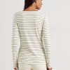 Topuri Henley din bumbac cu dungi Ralph Lauren Crem pentru damă