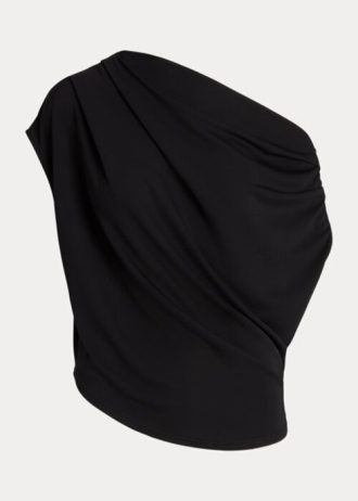 Topuri negre din jerseu stretch Ralph Lauren pentru femei Topuri negre din jerseu stretch Ralph Lauren pentru femei