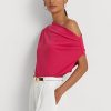 Topuri roz pentru femei Ralph Lauren din jerseu stretch