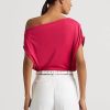 Topuri roz pentru femei Ralph Lauren din jerseu stretch
