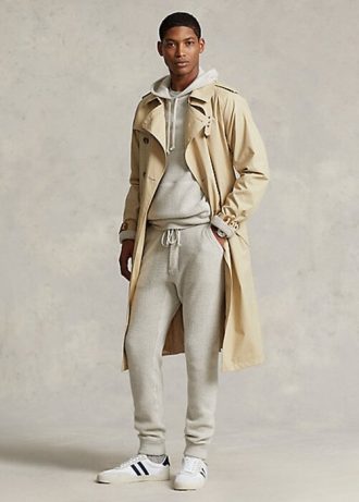 Trenciuri din bumbac stretch Ralph Lauren bej pentru bărbați Trenciuri din bumbac stretch Ralph Lauren bej pentru bărbați