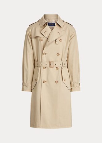 Trenciuri din bumbac stretch Ralph Lauren bej pentru bărbați Trenciuri din bumbac stretch Ralph Lauren bej pentru bărbați