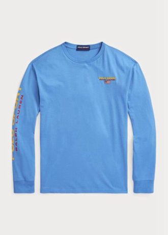 Tricouri albastre Ralph Lauren Classic Fit Polo Sport Jersey pentru bărbați