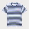 Tricouri albastre Ralph Lauren personalizate pentru bărbați din jerseu cu dungi slim fit Tricouri albastre Ralph Lauren personalizate pentru bărbați din jerseu cu dungi slim fit