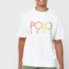 Tricouri albe cu logo Ralph Lauren pentru bărbați