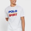 Tricouri albe cu logo Ralph Lauren pentru bărbați
