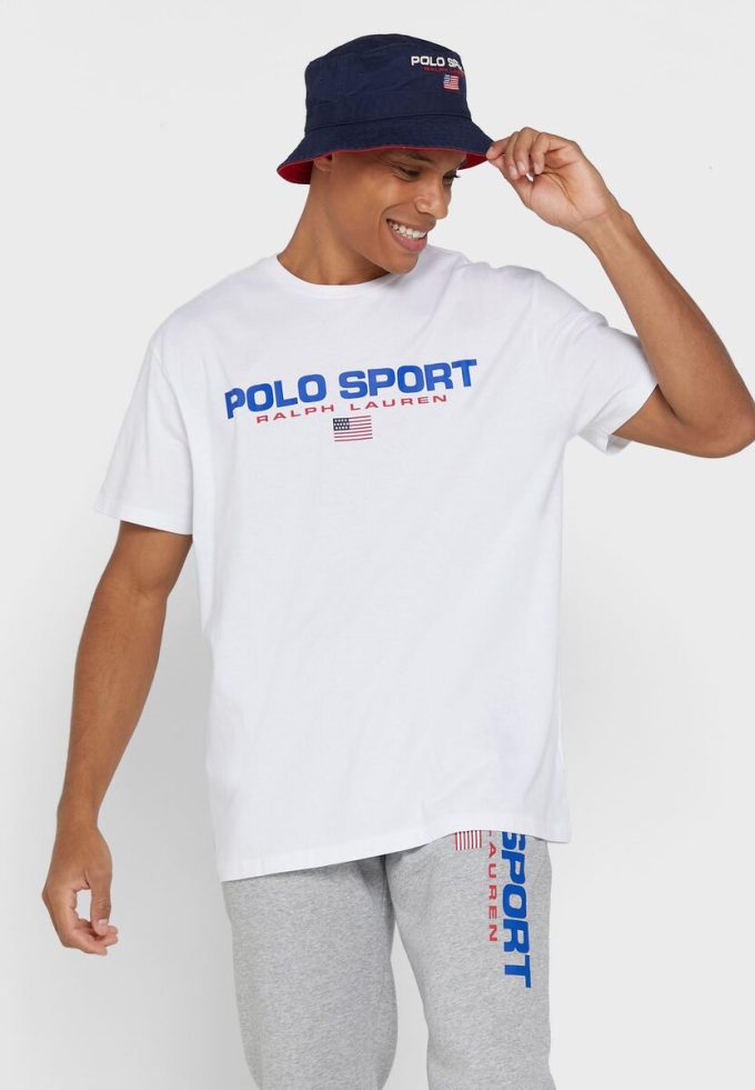 Tricouri albe cu logo Ralph Lauren pentru bărbați