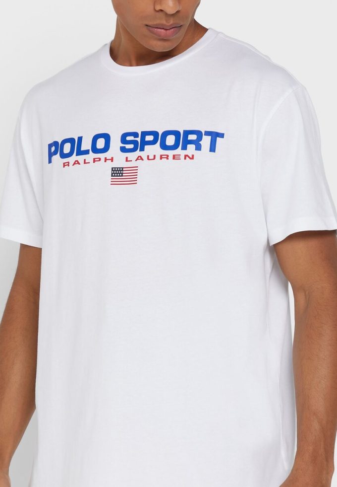 Tricouri albe cu logo Ralph Lauren pentru bărbați