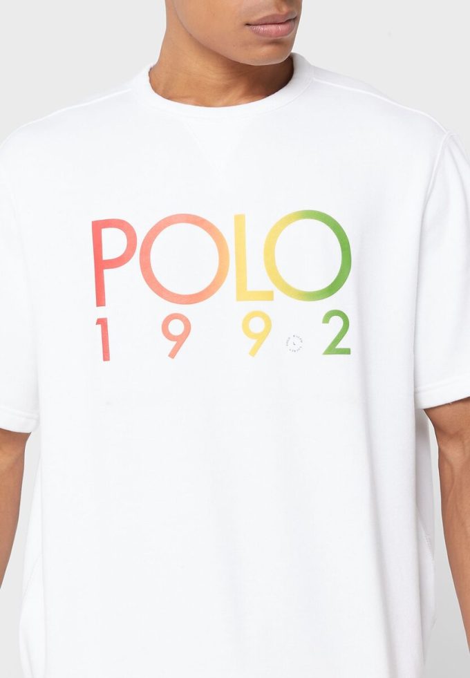 Tricouri albe cu logo Ralph Lauren pentru bărbați