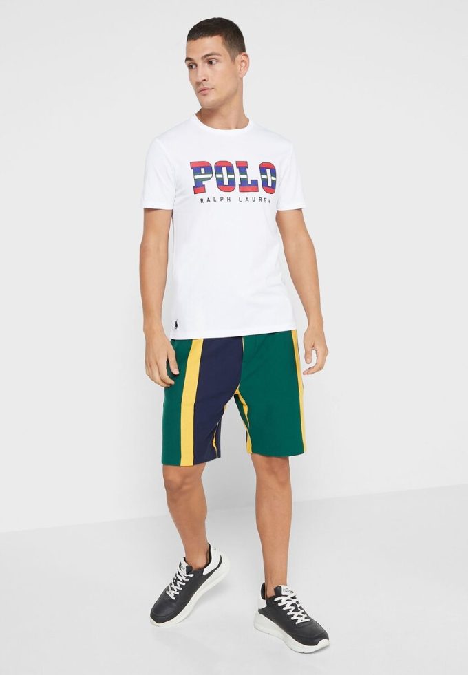 Tricouri albe cu logo Ralph Lauren pentru bărbați