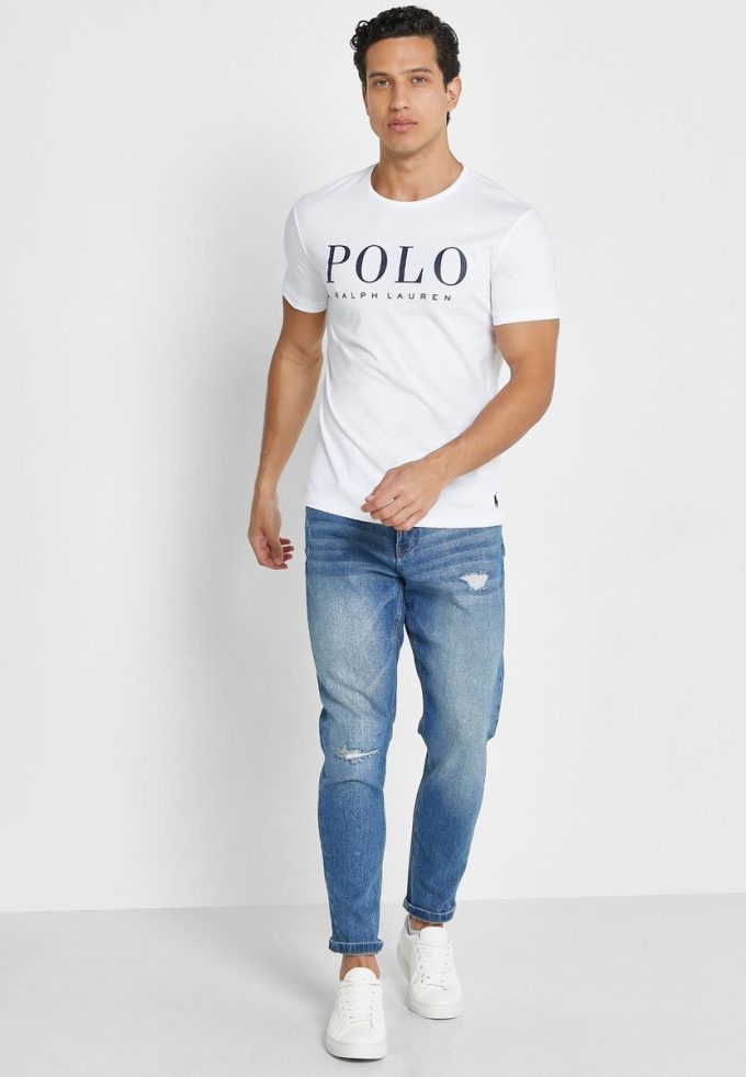 Tricouri albe cu logo Ralph Lauren pentru bărbați Tricouri albe cu logo Ralph Lauren pentru bărbați
