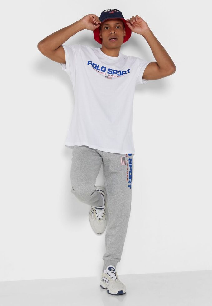 Tricouri albe cu logo Ralph Lauren pentru bărbați