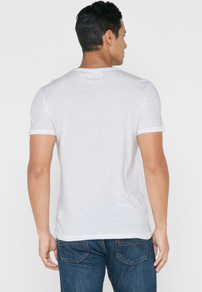 Tricouri albe cu slogan Ralph Lauren pentru bărbați, cu gâtul rotund Tricouri albe cu slogan Ralph Lauren pentru bărbați, cu gâtul rotund