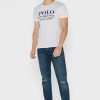 Tricouri albe cu slogan Ralph Lauren pentru bărbați, cu gâtul rotund Tricouri albe cu slogan Ralph Lauren pentru bărbați, cu gâtul rotund