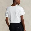 Tricouri albe din jerseu cu logo Ralph Lauren Rl pentru femei Tricouri albe din jerseu cu logo Ralph Lauren Rl pentru femei
