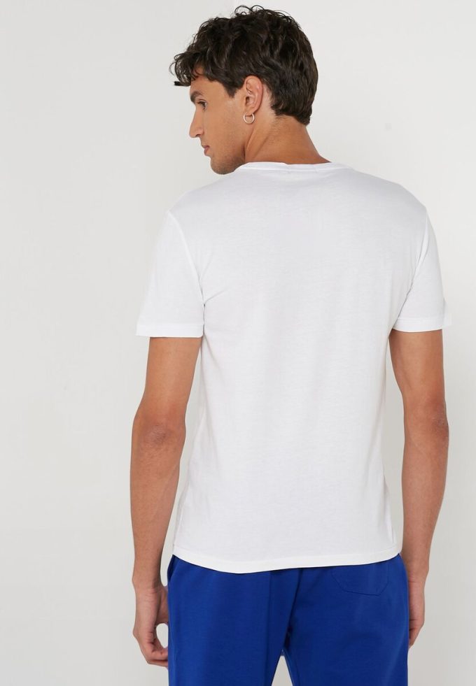 Tricouri albe pentru bărbați cu imprimeu Ralph Lauren cu gât crew
