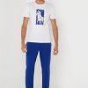 Tricouri albe pentru bărbați cu imprimeu Ralph Lauren cu gât crew