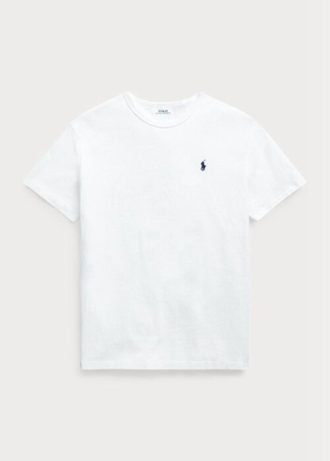 Tricouri albe pentru bărbați, din jerseu de greutate grea, Ralph Lauren, de culoare clasică Tricouri albe pentru bărbați, din jerseu de greutate grea, Ralph Lauren, de culoare clasică
