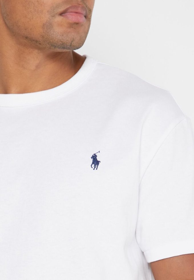Tricouri albe pentru bărbați Ralph Lauren Essential cu gât crew Tricouri albe pentru bărbați Ralph Lauren Essential cu gât crew