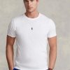 Tricouri albe pentru bărbați Ralph Lauren, personalizate, slim cu gât crew, pentru bărbați Tricouri albe pentru bărbați Ralph Lauren, personalizate, slim cu gât crew, pentru bărbați