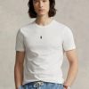 Tricouri albe pentru bărbați Ralph Lauren, personalizate, slim cu gât crew, pentru bărbați Tricouri albe pentru bărbați Ralph Lauren, personalizate, slim cu gât crew, pentru bărbați