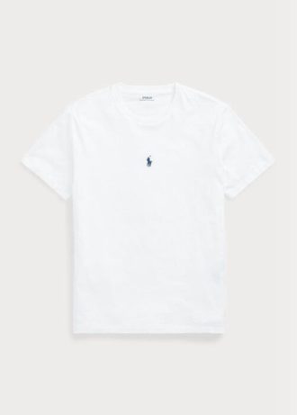 Tricouri albe pentru bărbați Ralph Lauren, personalizate, slim cu gât crew, pentru bărbați Tricouri albe pentru bărbați Ralph Lauren, personalizate, slim cu gât crew, pentru bărbați