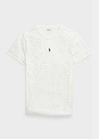 Tricouri albe pentru bărbați Ralph Lauren, personalizate, slim cu gât crew, pentru bărbați Tricouri albe pentru bărbați Ralph Lauren, personalizate, slim cu gât crew, pentru bărbați