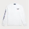 Tricouri albe Ralph Lauren Classic Fit Polo Sport Jersey pentru bărbați Tricouri albe Ralph Lauren Classic Fit Polo Sport Jersey pentru bărbați