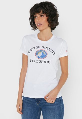 Tricouri albe Ralph Lauren cu decolteu rotund pentru femei Tricouri albe Ralph Lauren cu decolteu rotund pentru femei