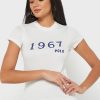 Tricouri albe Ralph Lauren cu decolteu rotund pentru femei Tricouri albe Ralph Lauren cu decolteu rotund pentru femei