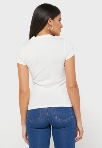 Tricouri albe Ralph Lauren cu decolteu rotund pentru femei Tricouri albe Ralph Lauren cu decolteu rotund pentru femei
