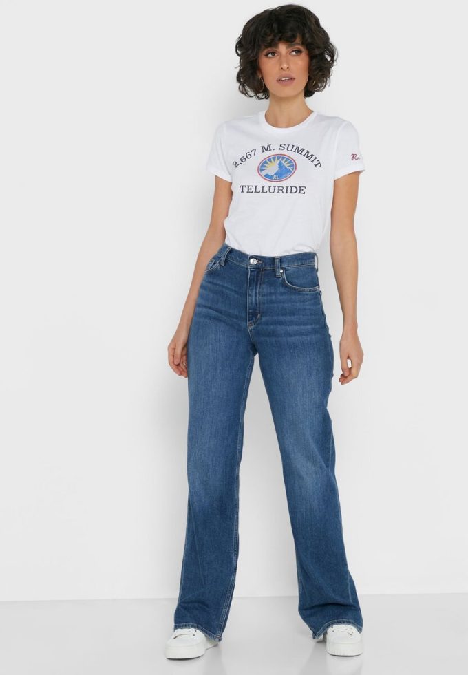 Tricouri albe Ralph Lauren cu decolteu rotund pentru femei Tricouri albe Ralph Lauren cu decolteu rotund pentru femei