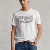 Tricouri albe Ralph Lauren Custom Slim Fit Polo Country pentru bărbați Tricouri albe Ralph Lauren Custom Slim Fit Polo Country pentru bărbați