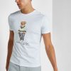 Tricouri albe Ralph Lauren Graphic Crew Gate pentru bărbați