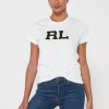 Tricouri albe Ralph Lauren Graphic Crew Gate pentru damă Tricouri albe Ralph Lauren Graphic Crew Gate pentru damă