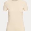 Tricouri crem din bumbac elastic Ralph Lauren pentru femei