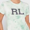 Tricouri cu grafică cu gât crew Ralph Lauren pentru femei verzi Tricouri cu grafică cu gât crew Ralph Lauren pentru femei verzi