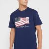 Tricouri cu gât crew cu imprimeu Ralph Lauren pentru bărbați bleumarin