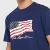Tricouri cu gât crew cu imprimeu Ralph Lauren pentru bărbați bleumarin