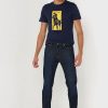 Tricouri cu gât crew cu imprimeu Ralph Lauren pentru bărbați bleumarin